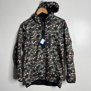 BURLEBO Men's Camo Fleece Lined Water Repellent‎ Pullover Hoodie Size S
